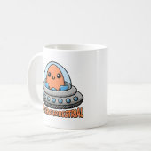 Eggstraterrestral! Niedliche Alien Egg UFO Puff Kaffeetasse (Vorderseite Links)