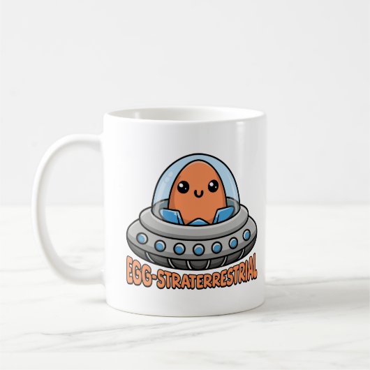 Eggstraterrestral! Niedliche Alien Egg UFO Puff Kaffeetasse (Links)