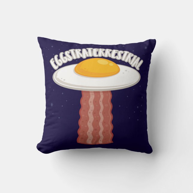 Eggstraterrestrial mit Text Kissen (Vorderseite)