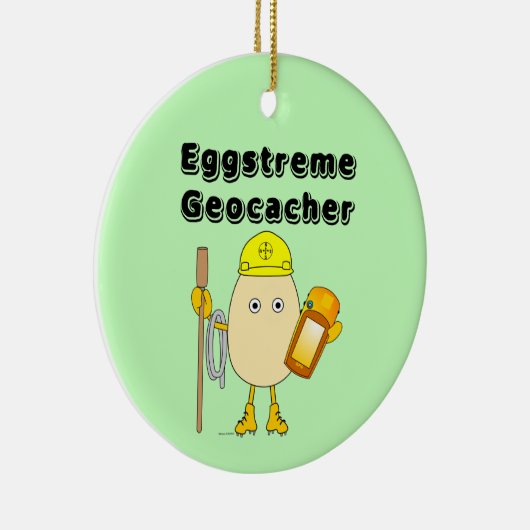 Eggstreme Geocaching Keramik Ornament (Rechts)
