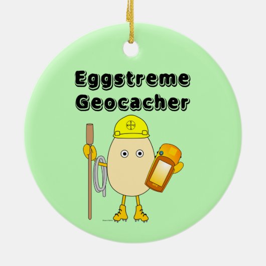 Eggstreme Geocaching Keramik Ornament (Hinten)