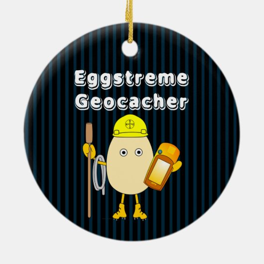 Eggstreme Geocaching Keramik Ornament (Hinten)