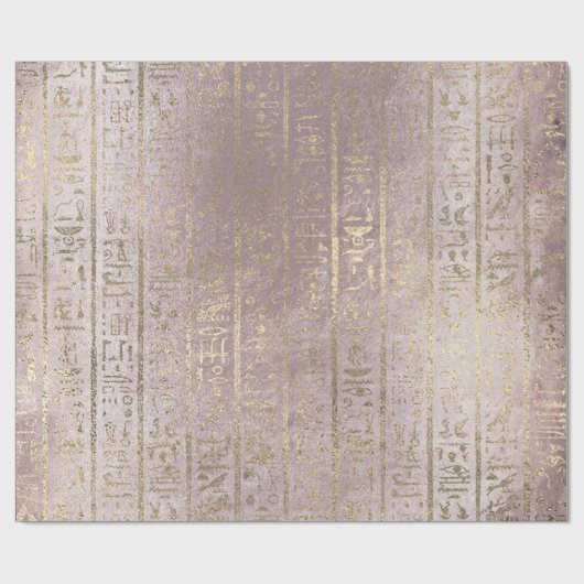 Egiptian Script Rose Gold Foxier Powder Royal Geschenkpapier (Flach)