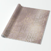 Egiptian Script Rose Gold Foxier Powder Royal Geschenkpapier (Ungerollt)