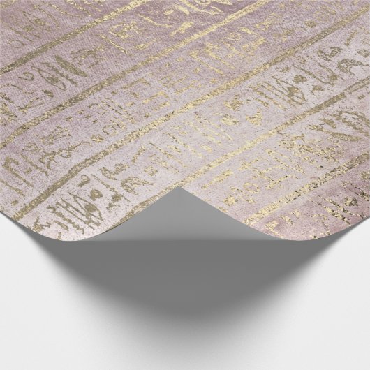 Egiptian Script Rose Gold Foxier Powder Royal Geschenkpapier (Ecke)