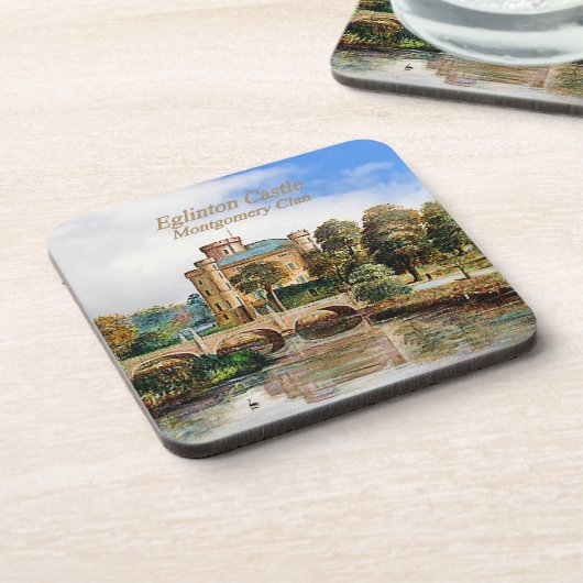 Eglinton Castle - Scottish Montgomery Clan Getränkeuntersetzer (Linke Seite)