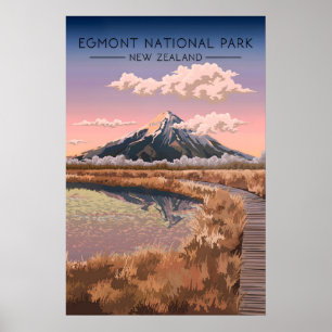 Egmont National Park Neuseeland Reiseplakat Poster