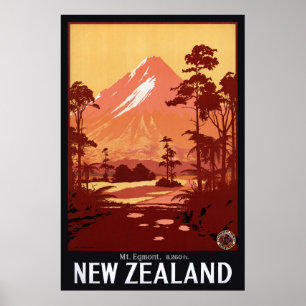 Egmont Neuseeland Vintage Poster 1934