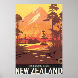 Egmont New Zealand Vintage Travel Poster
