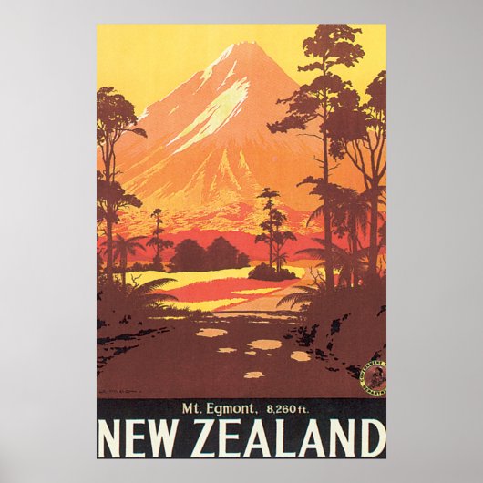 Egmont New Zealand Vintage Travel Poster (Vorne)