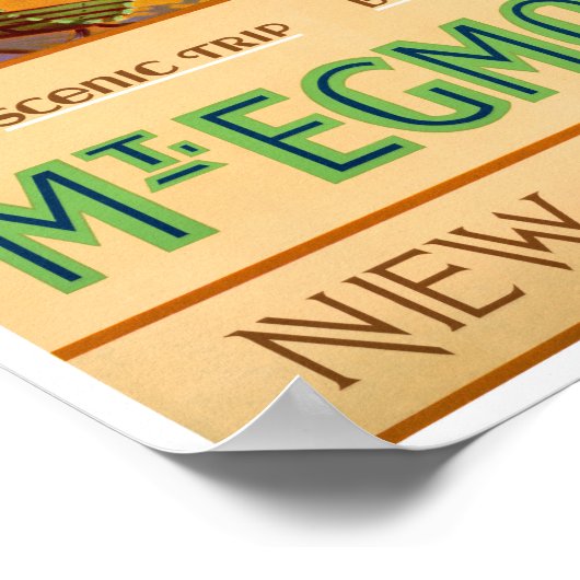 Egmont New Zealand Vintage Travel Poster (Ecke)