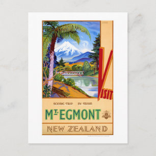 Egmont New Zealand Vintage Travel Poster Postkarte