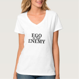 Ego ist der Feind Minimalist Typewriter V-Ausschni T-Shirt