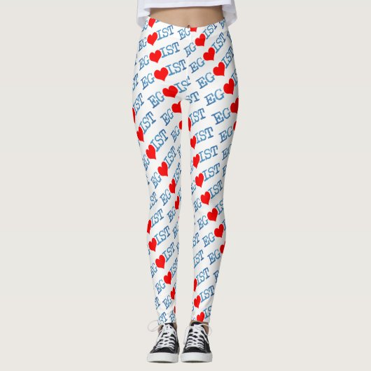 Egoist Red Heart Denim Leggings (Vorderseite)