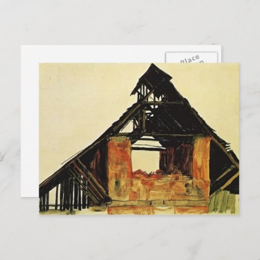 Egon Schiele - Altes Ziegelhaus in Kärnten Postkarte (Vorne/Hinten)