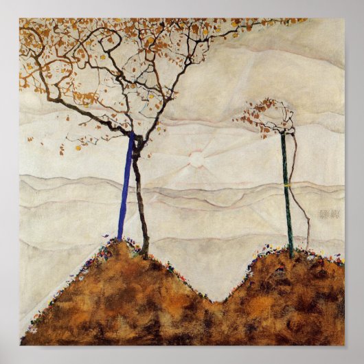 Egon Schiele Autumn Sun Fall Tree Nature Tree Poster (Vorne)
