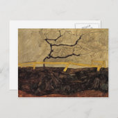 Egon Schiele - Bare Tree hinter einem Zaun Postkarte (Vorne/Hinten)