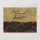 Egon Schiele - Bare Tree hinter einem Zaun Postkarte (Vorderseite)