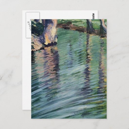 Egon Schiele - Bäume in einem Teich gespiegelt Postkarte (Vorne/Hinten)
