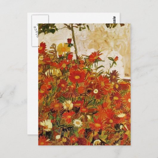 Egon Schiele - Bereich der Blume Postkarte (Vorne/Hinten)