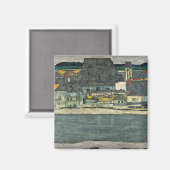 Egon Schiele casas junto al rio ciudad vieja. Magnet (Vorderseite/Rückseite)