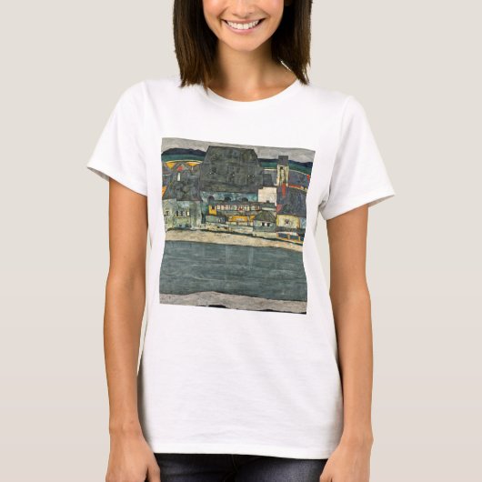 Egon Schiele casas junto al rio ciudad vieja. T-Shirt (Vorderseite)