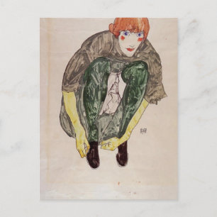Egon Schiele- Crouching Figure (Valerie Neuzil) Postkarte