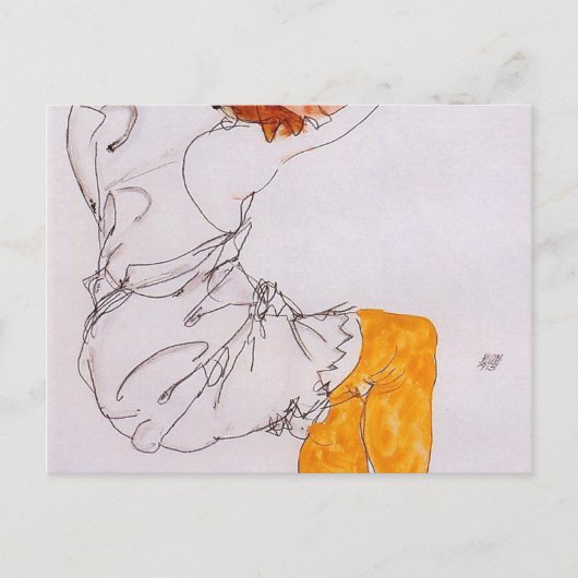 Egon Schiele - Das schlafende Mädchen 1913 Postkarte (Vorderseite)