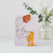 Egon Schiele - Das schlafende Mädchen Postkarte (Stehend Vorderseite)