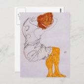 Egon Schiele - Das schlafende Mädchen Postkarte (Vorne/Hinten)