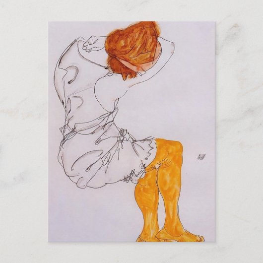 Egon Schiele - Das schlafende Mädchen Postkarte (Vorderseite)