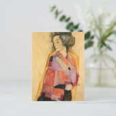 Egon Schiele - Der Daydreamer (Gerti Schiele) Postkarte (Stehend Vorderseite)