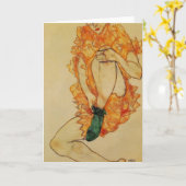 Egon Schiele- der grüne Strumpf Karte (Gelbe Blume)
