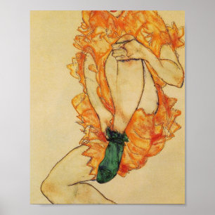 Egon Schiele - Der grüne Strumpf Poster