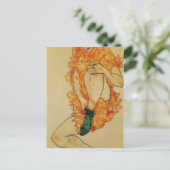 Egon Schiele - Der grüne Strumpf Postkarte (Stehend Vorderseite)