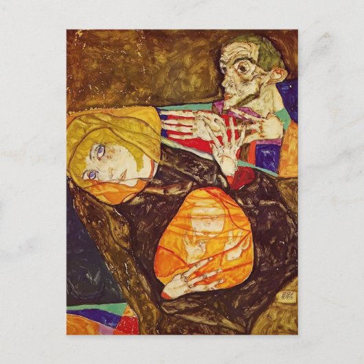 Egon Schiele - Die heilige Familie Postkarte (Vorderseite)