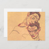 Egon Schiele - Doppeltes Selbstportrait Postkarte (Vorne/Hinten)