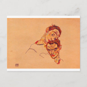 Egon Schiele - Doppeltes Selbstportrait Postkarte