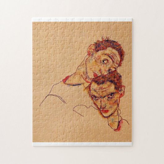 Egon Schiele - Doppeltes Selbstportrait Puzzle (Vertikal)