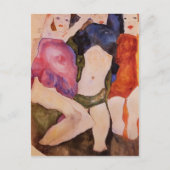 Egon Schiele - Drei Mädchen Postkarte (Vorderseite)