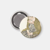 Egon Schiele Edith mit gestreiftem Kleid Magnet (Vorderseite/Rückseite)
