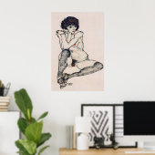 Egon Schiele Expressionismus Druck Sitzender Poster (Heimbüro)