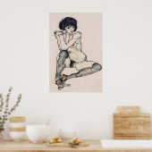Egon Schiele Expressionismus Druck Sitzender Poster (Küche)