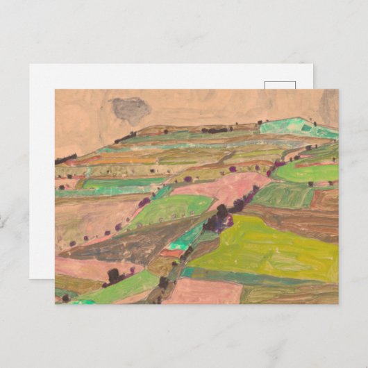 Egon Schiele - Feldlandschaft Postkarte (Vorne/Hinten)
