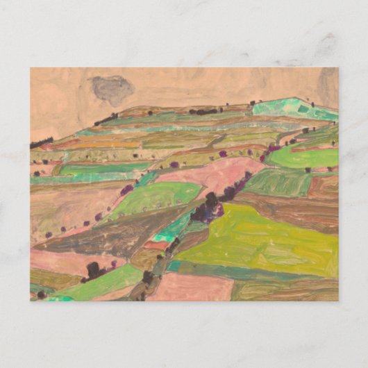 Egon Schiele - Feldlandschaft Postkarte (Vorderseite)