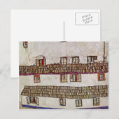 Egon Schiele- Fenster (Fassade eines Hauses) Postkarte (Vorne/Hinten)