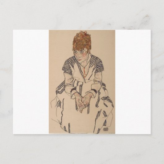 Egon Schiele - Frau des Künstlers im Jura Postkarte (Vorderseite)