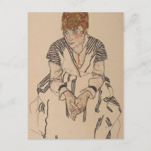 Egon Schiele - Frau des Künstlers im Jura Postkarte