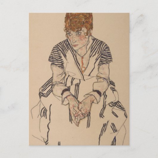 Egon Schiele - Frau des Künstlers im Jura Postkarte (Vorderseite)