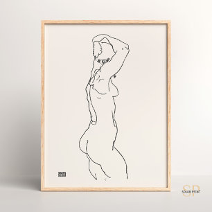 Egon Schiele Frau im Profil Kunstprint Vintage Poster